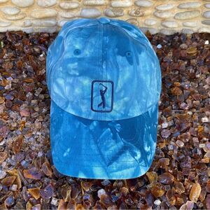 PGA TOUR GOLF Tie-Dye Blue Baseball Cap. Adjustable. NWT! Unisex